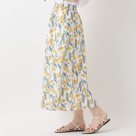 フラワーモチーフプリントスカート[41415157]natural mist