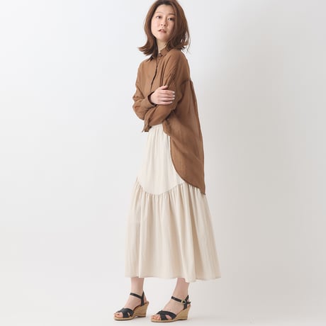オーバーシルエットシアーブラウス[40813305]natural mist