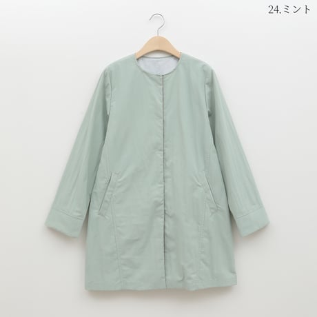 【洗える】ノーカラーライトアウターコート[41714262]natural mist