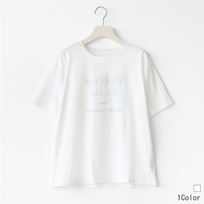 フロッキーロゴプリントカットソー[22011620]naturalmist | natural