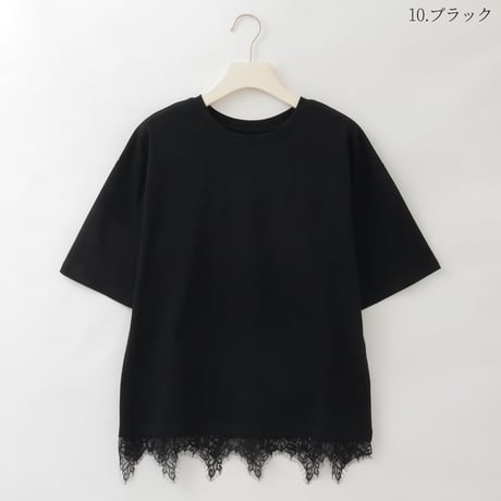 裾レース切替コットンTシャツ

[42251324]&Noel