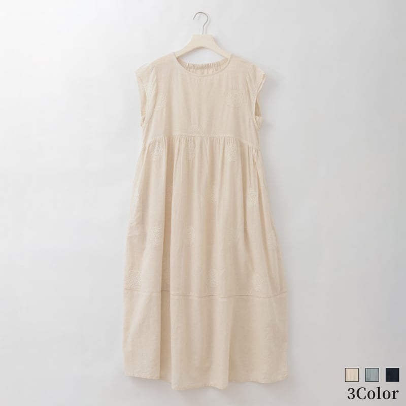 サークル刺繍デザインワンピース [61716375]natural mist | natur