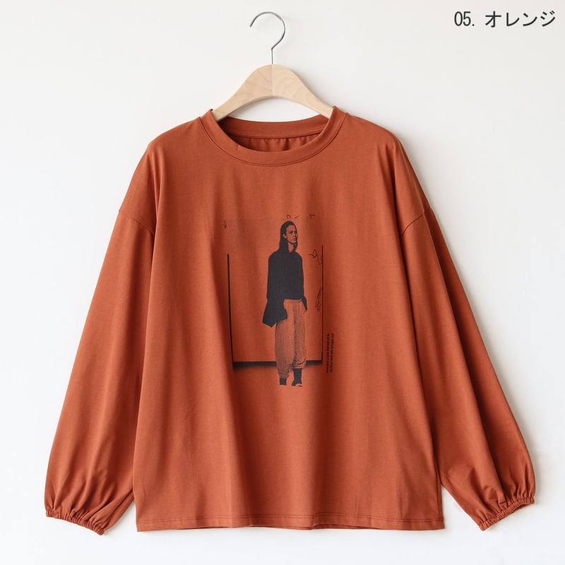 グラフィックプリント長袖カットソー[22031315_01]vivid