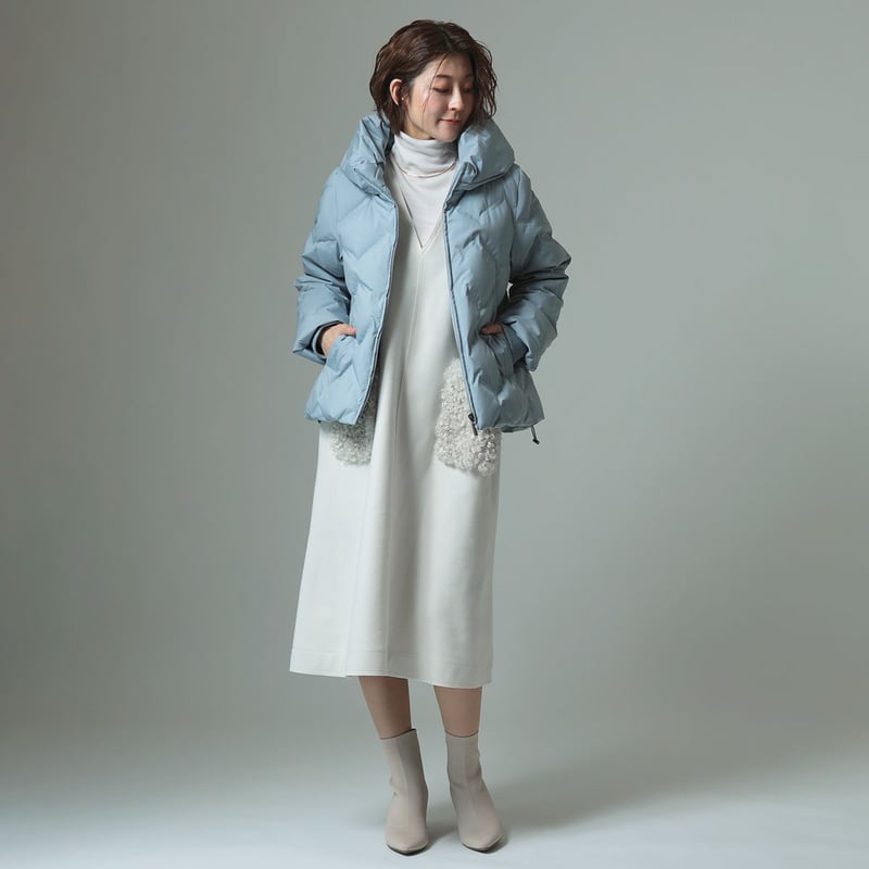 ボリュームカラーシームレスダウンショート丈コート[71214324]natural