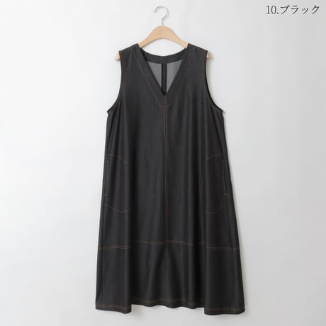 【洗える】デニムライクVネックワンピース

[71216307]natural mist