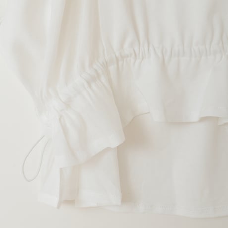 【UVカット】ドロストシャーリング切り替えブラウス[41411295]natural mist