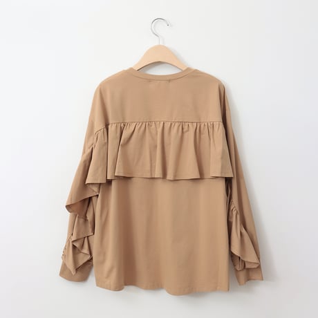 ラッフルフリルデザインカットソー[21213294]natural mist