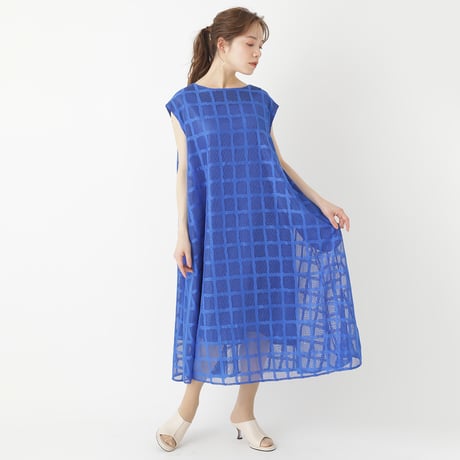 メッシュチェックAラインワンピース[62726161]capricious