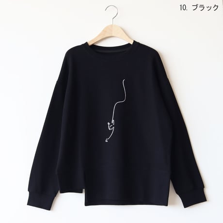 CAT刺繍アシンメトリーヘムプルオーバー[22031320]vivid