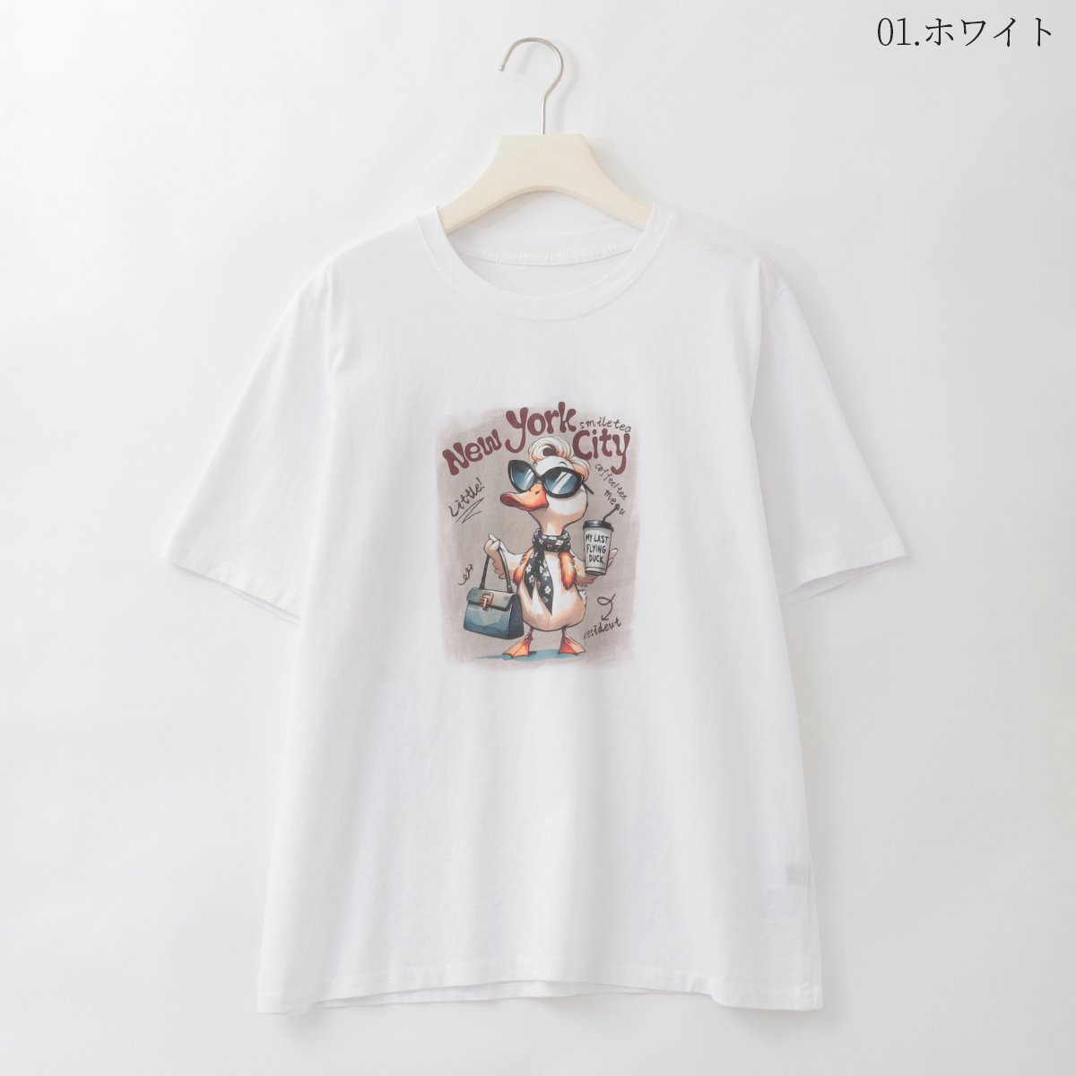 イラストデザインコットンTシャツ [22011533]natural mist | natu