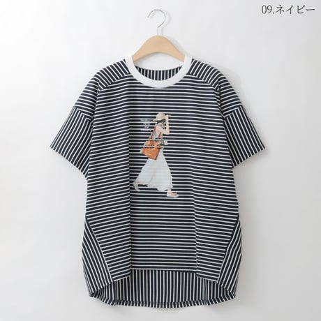 ボーダープリントカットソー

[30111489]natural mist