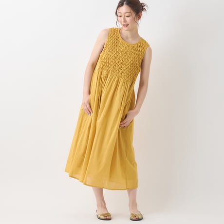 立体タックノースリーブワンピース[61716250]natural mist