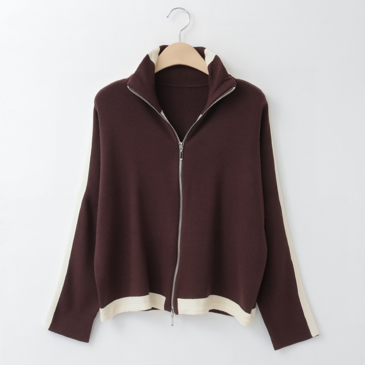 ラインアクセントジップニットブルゾン [22032285]vivid | natural m