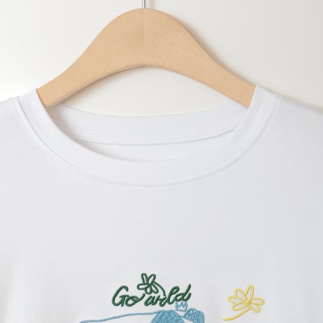 イラスト刺繍デザインTシャツ[30111312]natural mist