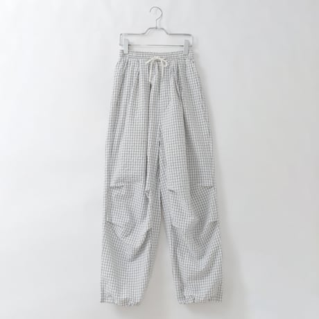 サッカーチェック腰巻き風タックパンツ[99947039]オンライン限定