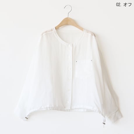 ノーカラーシャツブルゾン[71214289]natural mist