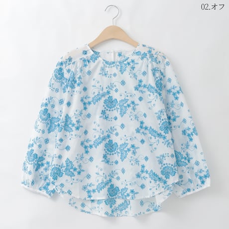 アイレットレースラウンドヘムブラウス

[41413662]natural mist