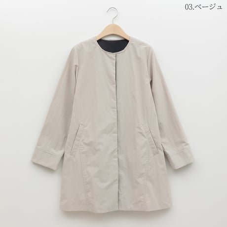 【洗える】ノーカラーライトアウターコート[41714262]natural mist