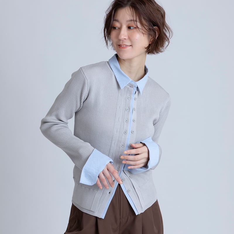 レイヤードライクリブカーディガン[15842103]オンライン限定 | natural