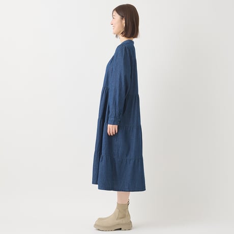 ティアードデニムシャツワンピース[41416129]natural mist