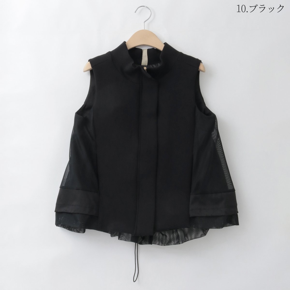 メッシュレイヤードジップアップベスト [30114413]natural mist | na