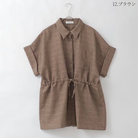 リネンライクチュニック丈ブラウス[15843035]オンライン限定