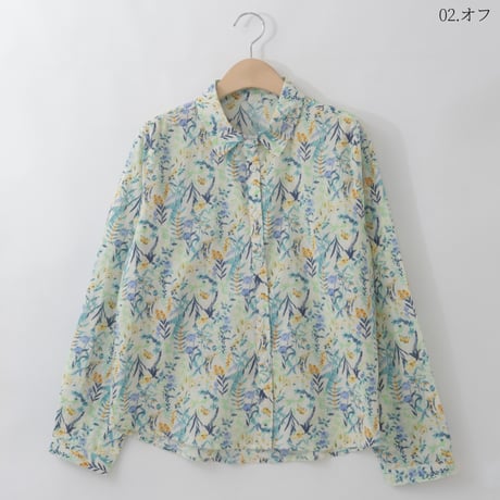 【洗える/日本製】ボタニカルフラワーシャツ

[71213738]natural mist