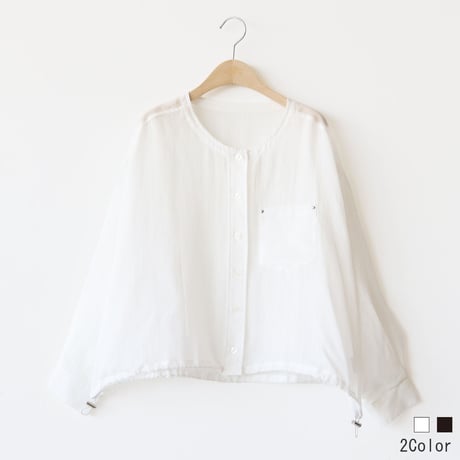 ノーカラーシャツブルゾン[71214289]natural mist