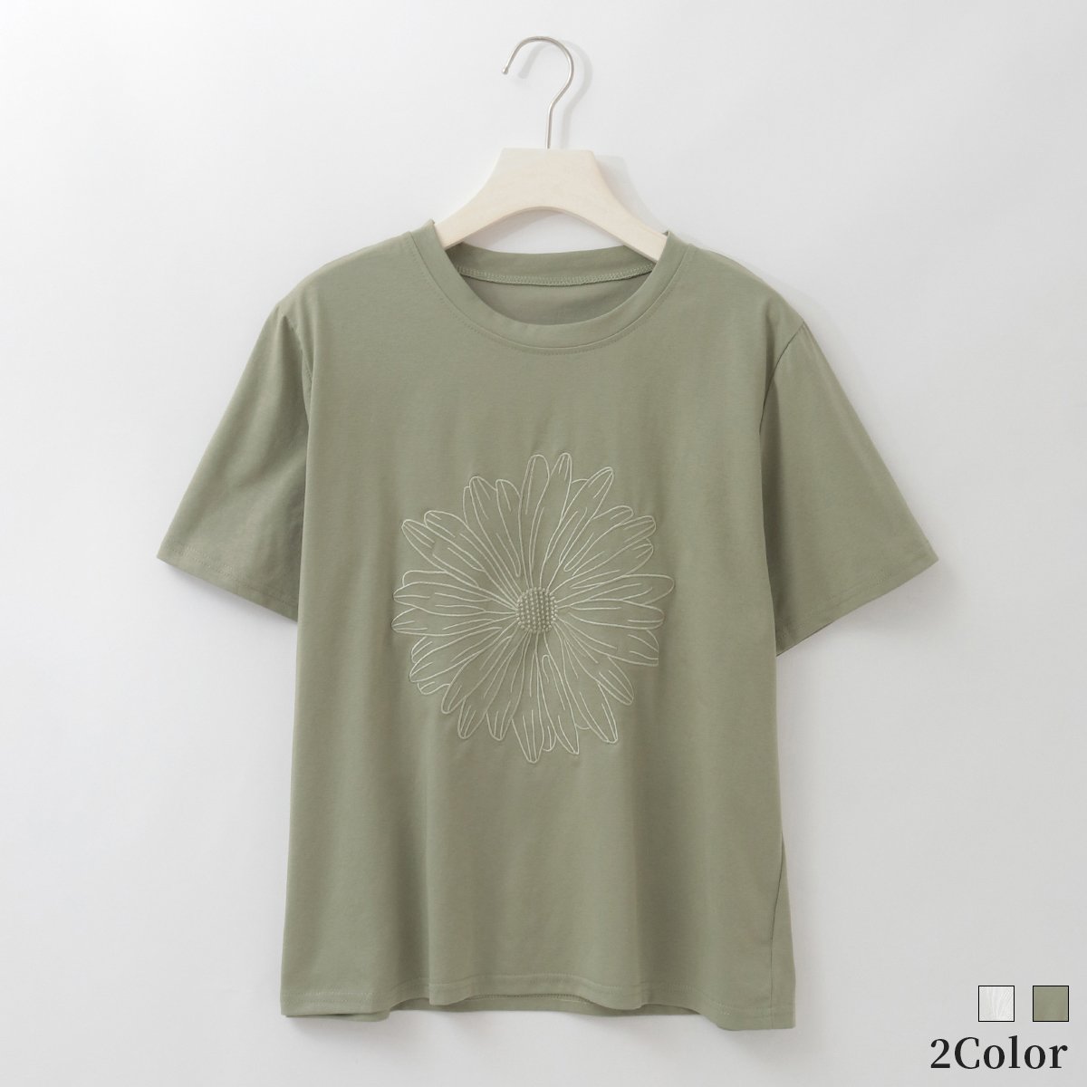 ワントーンフラワー刺繍カットソー[14951310]&Noel | natural mis