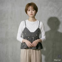 フラワー刺繍ペプラムキャミビスチェ[99943039]オンライン限定