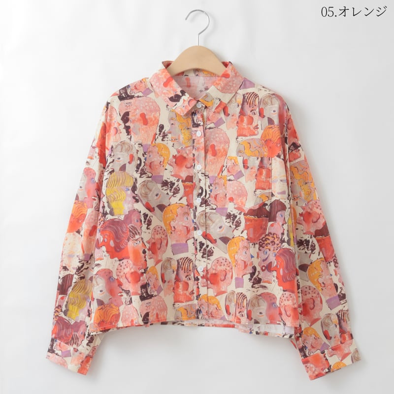 アソート総柄フェイスプリントシャツ [22033233]vivid | natural mi