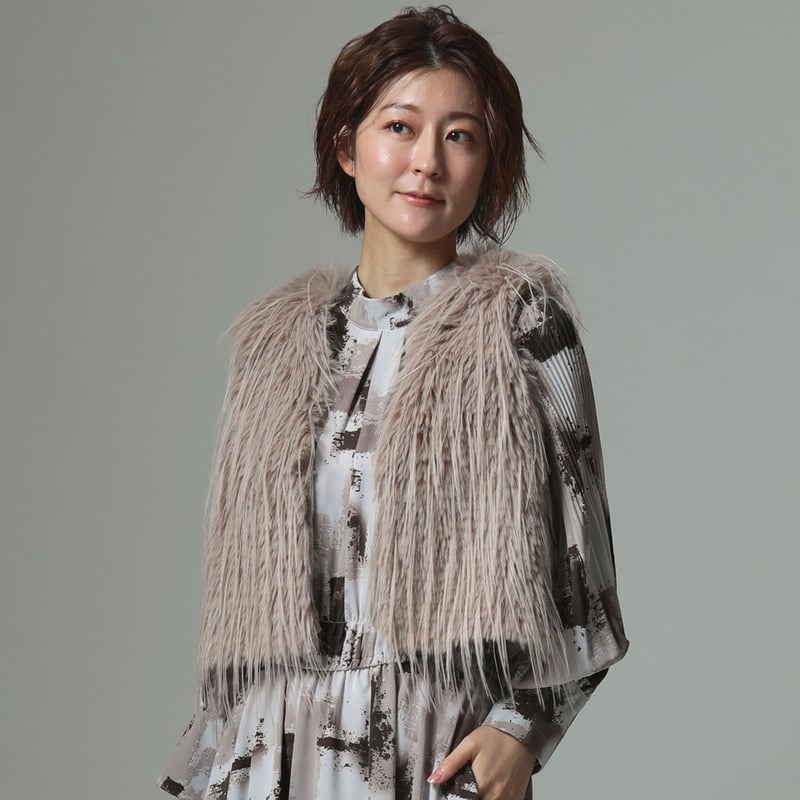 シャギーフェイクファーベスト [91112443]natural mist | natura