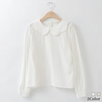 スカラップカラーコットンブラウス[14943028]オンライン限定