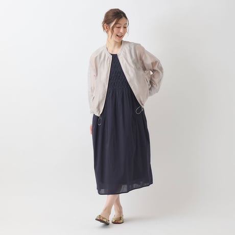 【洗える】メッシュ切り替えシアーブルゾン[41714287]natural mist