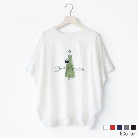 異素材MIXコラージュモチーフドルマンカットソー[30111578]natural mist