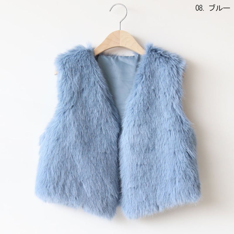 LEMONPLET ライトブルー ファーベスト FAUX FUR VEST – Lemonplet JP store