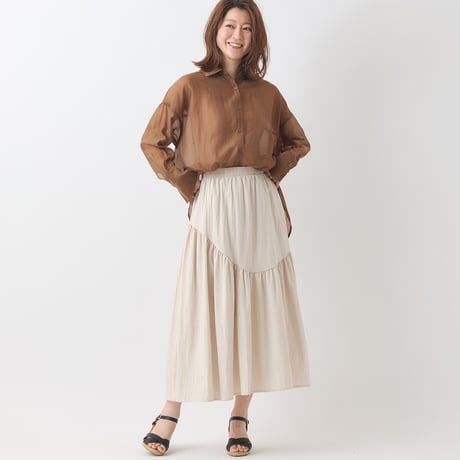 オーバーシルエットシアーブラウス[40813305]natural mist