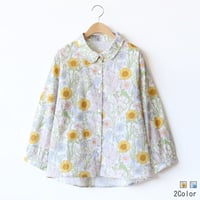 フラワープリントコットンブラウス[41413666]natural mist