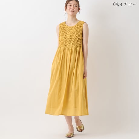 立体タックノースリーブワンピース[61716250]natural mist