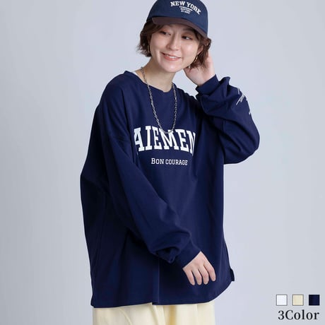 ロゴプリントオーバーロングTシャツ[15841031]オンライン限定