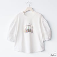袖アイレットパールデザインカットソー[41411600]naturalmist