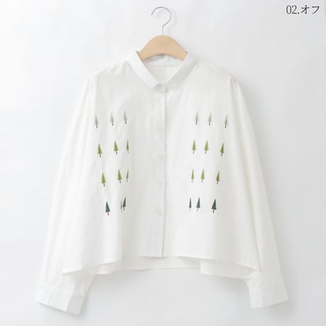 ツリー刺繍コットンデザインブラウス

[30113671]natural mist