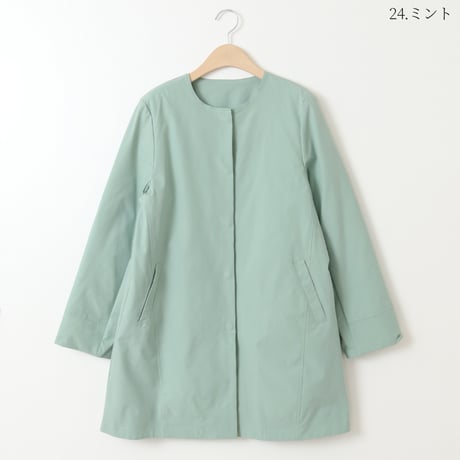 ノーカラースプリングコート[61714225]natural mist