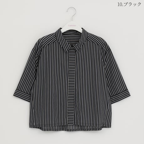 配色ストライプコットンシャツ

[32623285]capricious