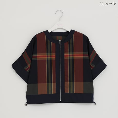 ドロストデザインチェック柄ショートブルゾン

[62724169]capricious