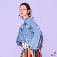 フリンジアクセントデニムジャケット[22034231]vivid