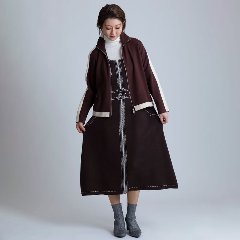 フェイクアートニットワンピース[22036130]vivid | natural mist C