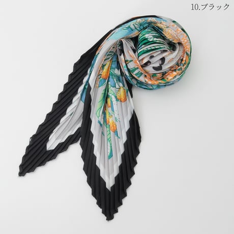 ボタニカルモチーフプリーツスカーフ  [61318213]natural mist