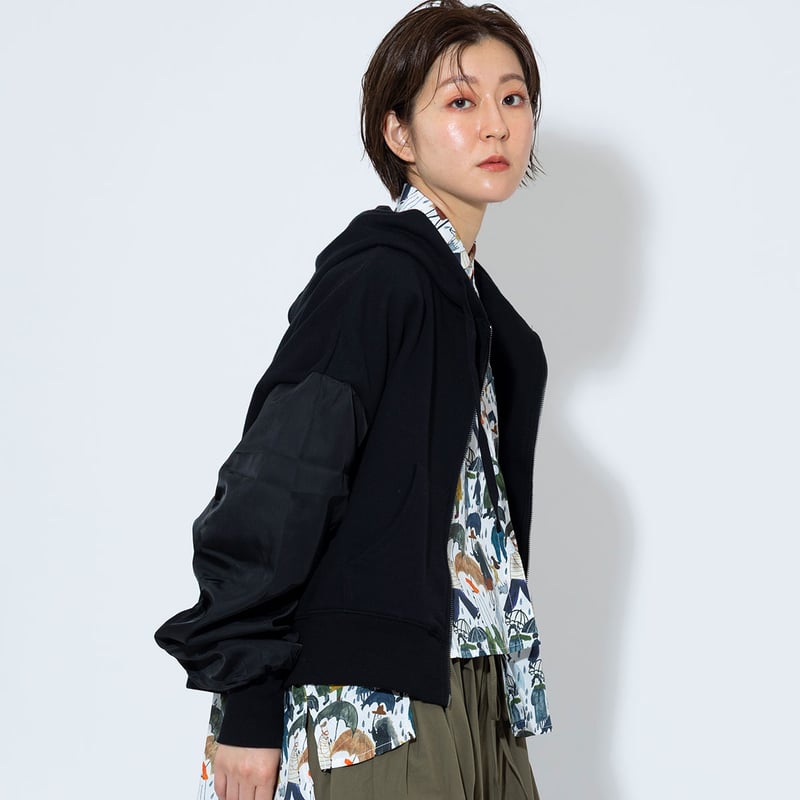 ギャザーボリュームスリーブパーカー[31831305]vivid | natural mist