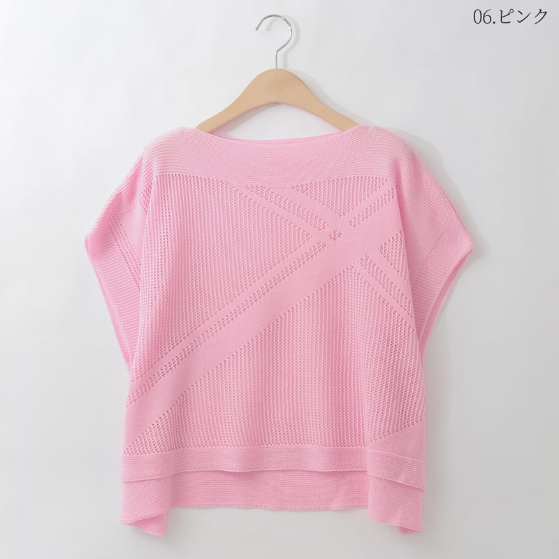 ノーブランド ニット チュニック カシミヤ ノースリーブ L ピンク /JS ハーフジップ ニット Vネック ノースリーブ カシミヤ ピンクパープル